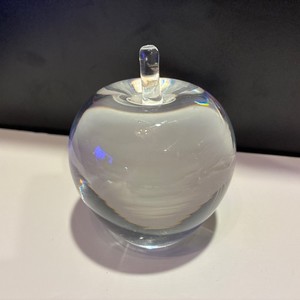 Woodleigh Green Solid Clear Glass Apple Light Reflecting Paperweight 2 lbs