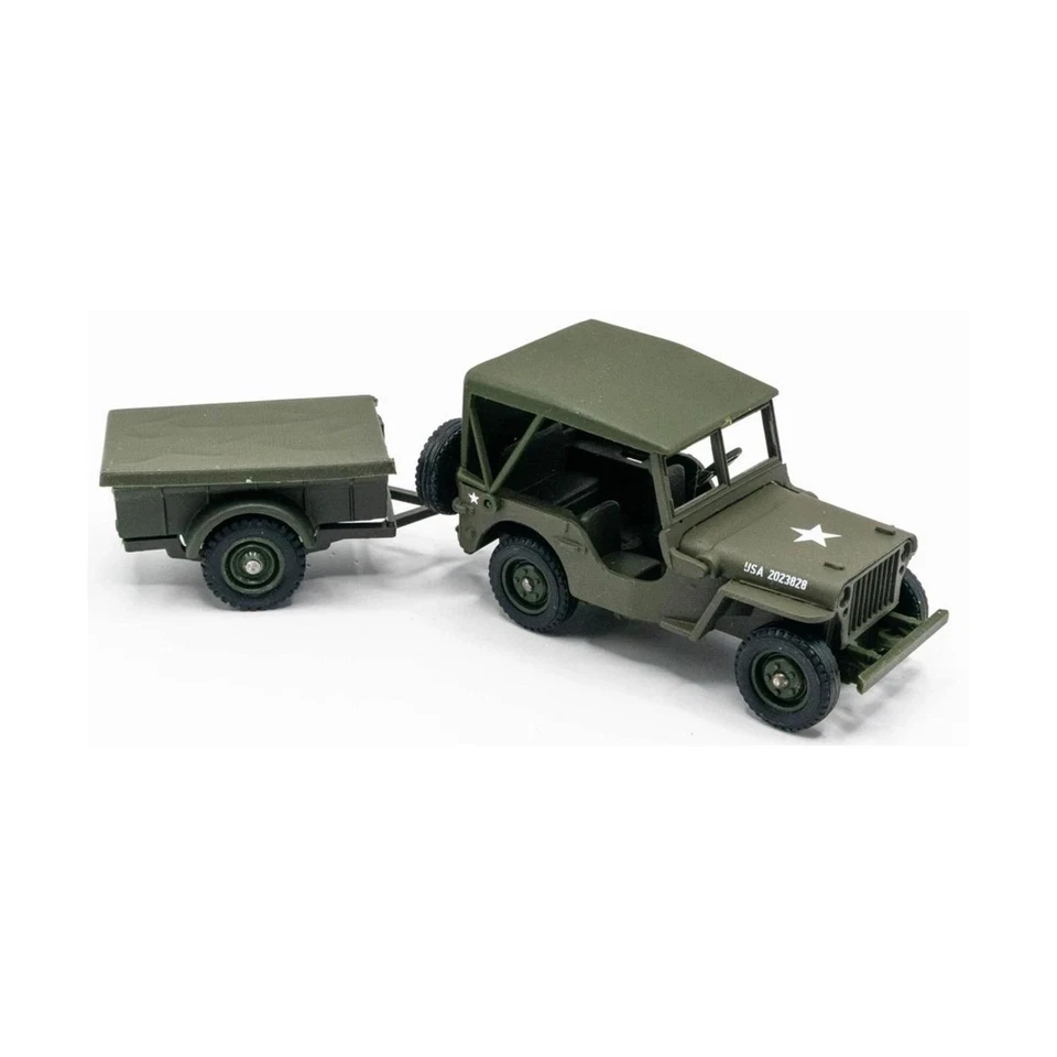 Solido 0003 DIE CAST-Jeep Willys AVEC REMORQUE NIB  - Image 2 of 4