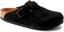 Birkenstock Unisex Boston Soft Footbed Clog Black Suede EU 39 US M7 W8