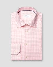 Eton Check Signature Twill Shirt Wrinkle Free 39 15.5 Slim Fit