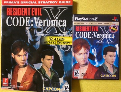 Resident Evil Code Veronica X PS2 & Strategy Guide 2001 Capcom disc unscratched