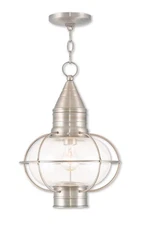 Livex Lighting 26906-91 Newburyport Outdoor Pendant or Chandeller Brushed Nickel