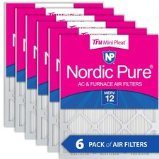 20x24x1 19 1/2x23 7/16 Nordic Pure Tru Mini Pleat MERV 12 Air Filters 6 Pack