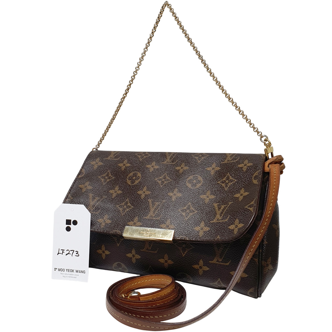 TARIFF FREE Authentic Louis Vuitton Favorite MM Monogram M40718 Bad Smell LF273