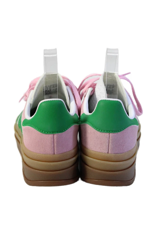 Adidas Womens Suede Gazelle Platform Sneakers Shoes Pink Green Size 5.5 - Image 3 of 4