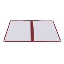 WeChef 30 Nontoxic Restaurant Menu Cover 8.5x11 2 Page 4 View Double Fold Stitch