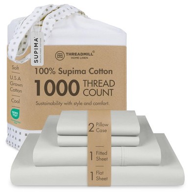 Threadmill Luxury Supima Cotton Sheets Luxury 1000 Thread Count Soft 100 Cotton