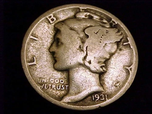 1931-D  Mercury Dime, a  Good  grade coin