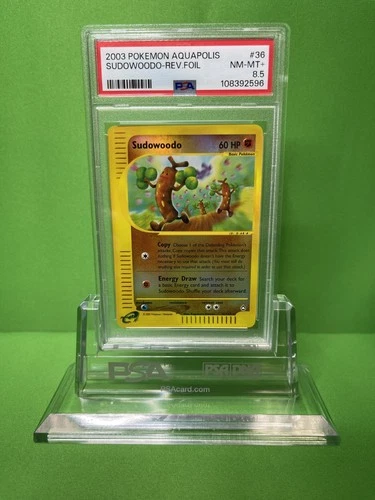 POP 1!! 🚨🚨2003 POKEMON AQUAPOLIS 36 SUDOWOODO-REVERSE FOIL PSA 8.5