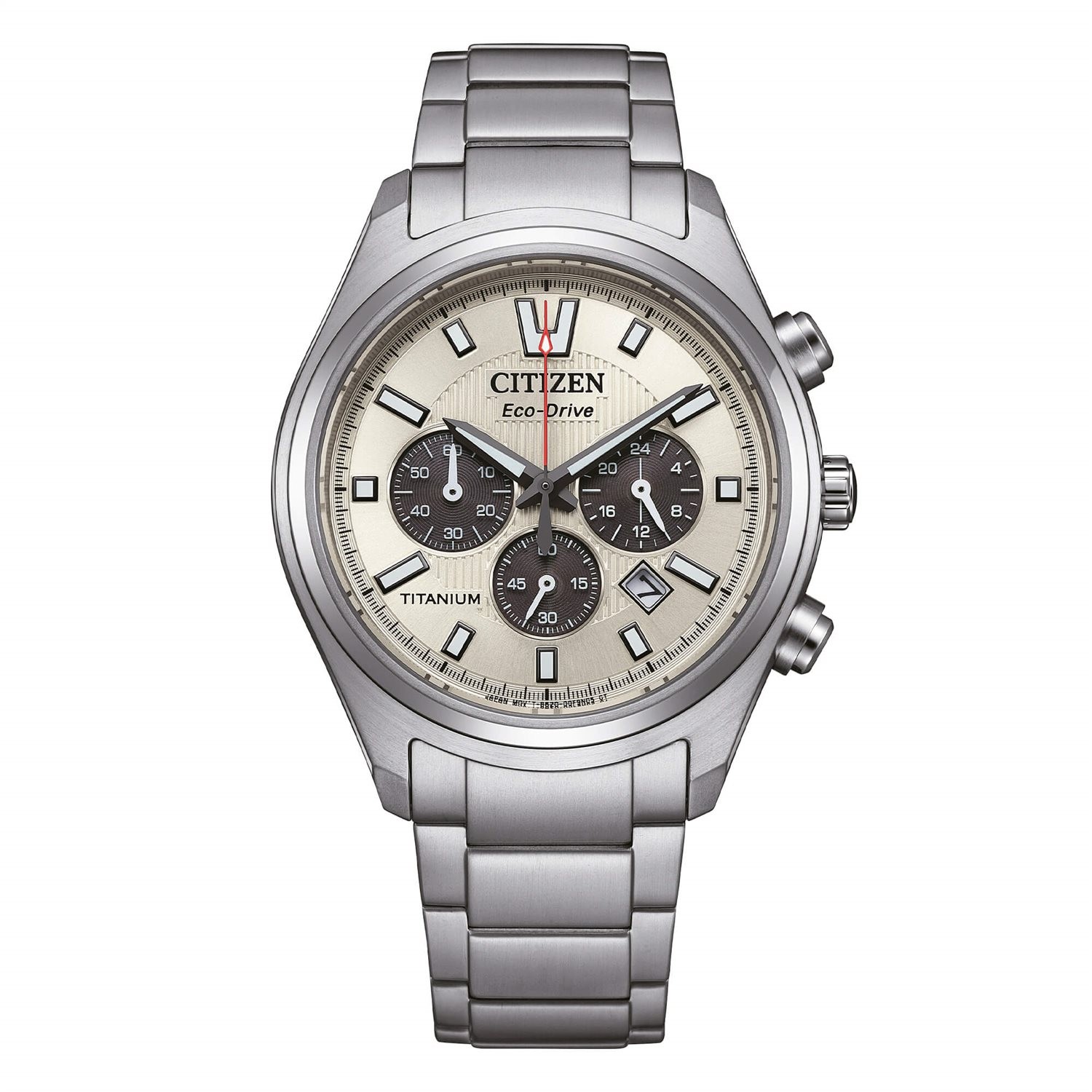 Montre en titane Citizen Supertitanio CA4750-51A pour homme, chronographe d'exception argenté