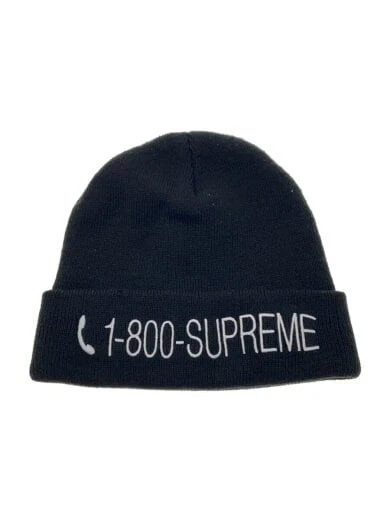 Bonnet Supreme 1 800 bonnet tricot perforé sans acrylique noir homme AEe64