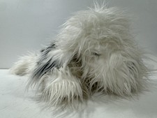 Russ Berrie "Shags" White and Gray English Sheepdog Plush 13"
