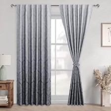 Room Darkening Curtains 84 inches Length - Ombre 52"W x 84"L Pack of 2 Grey
