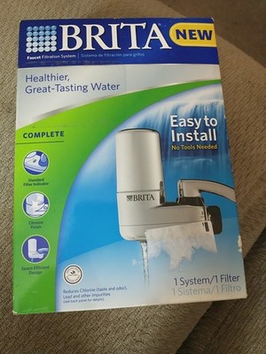 Brita Basic Faucet Mount Water Filtration System - Chrome, New In Box, Free Ship
