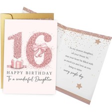 Spercy 16th Birthday Card for Daughter, 16th Birthday Card for Girls, 16 Year...