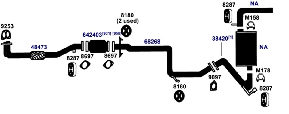 Junta del colector de escape para Ford Edge 2011-2014 3,5 L V6 GAS DOHC Foto 3 de 4