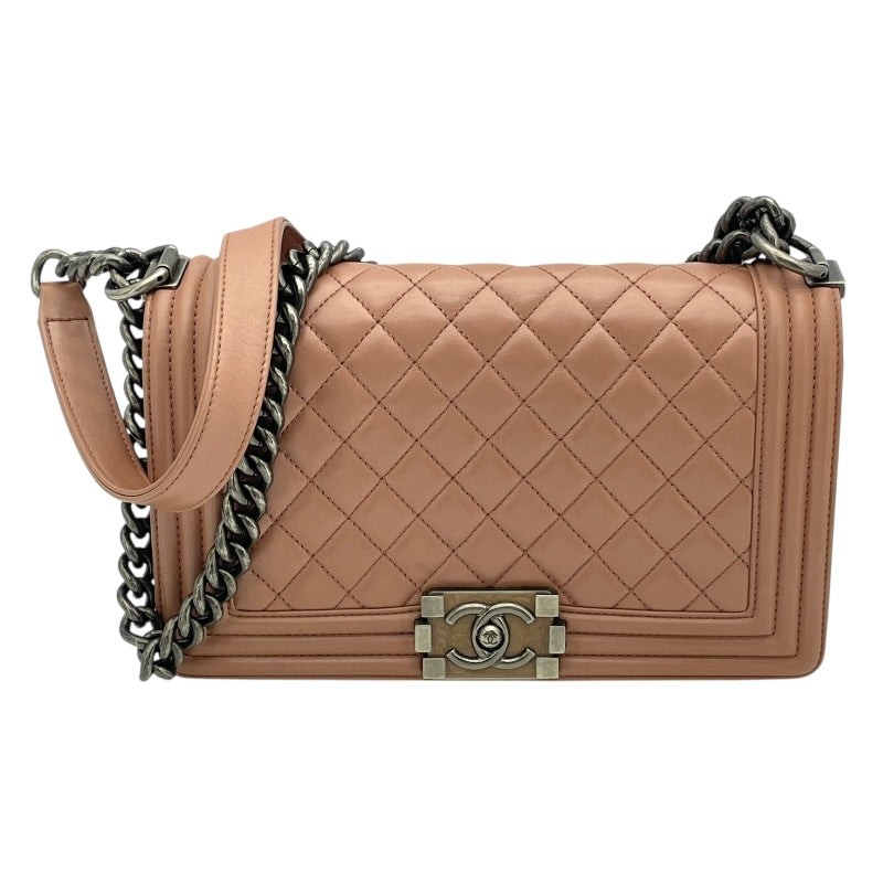 CHANEL Boy 25 Beige Lambskin Shoulder Bag SHW 20 Series A67086 #1185  