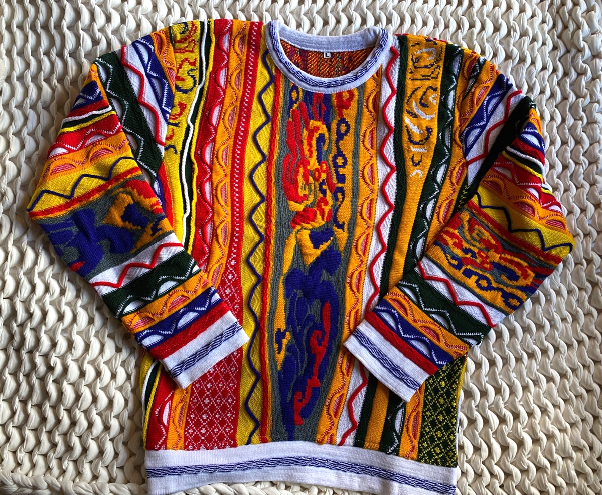 Hip Hop 3d Sweaters Vintage 3D Knit Sweater Mens Medium Black Red vintage 3d knit