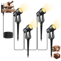 Gartenstrahler LED 3000K Warmweiß IP65 600Lm 4Er Set Erdspieß Gartenbeleuchtung