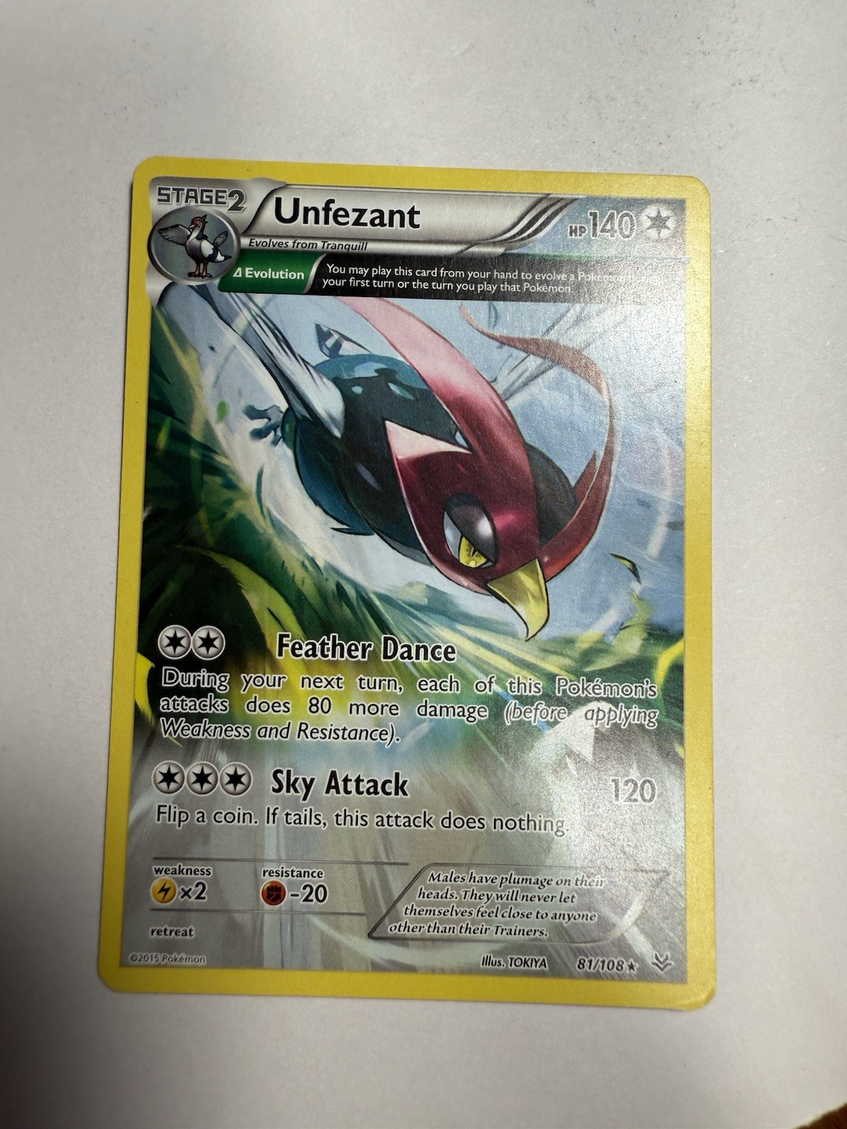 NM Unfezant Delta 81/108 Roaring Skies Pokemon card English