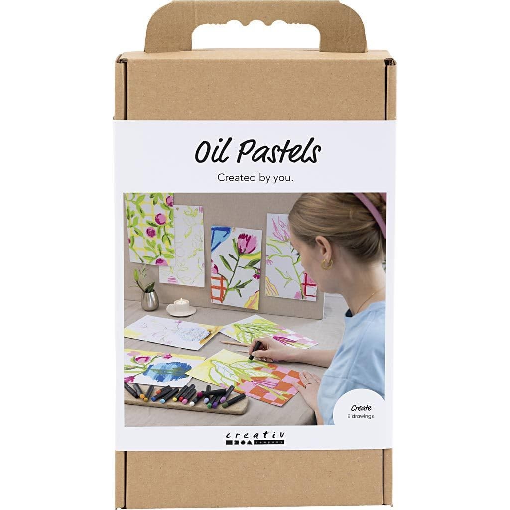 Creativ Company hobbyset oliepastel bloemen 24 kleuren creatief tekenen