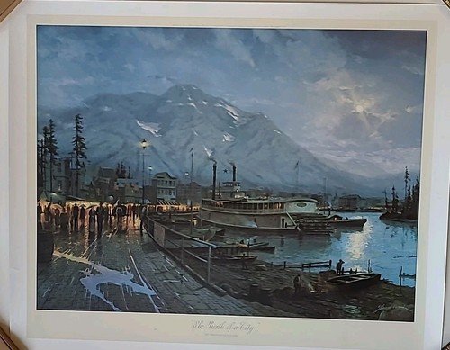 Thomas Kinkade The Birth Of A City Signed Numbered 527/750 Coa Print Damage Read