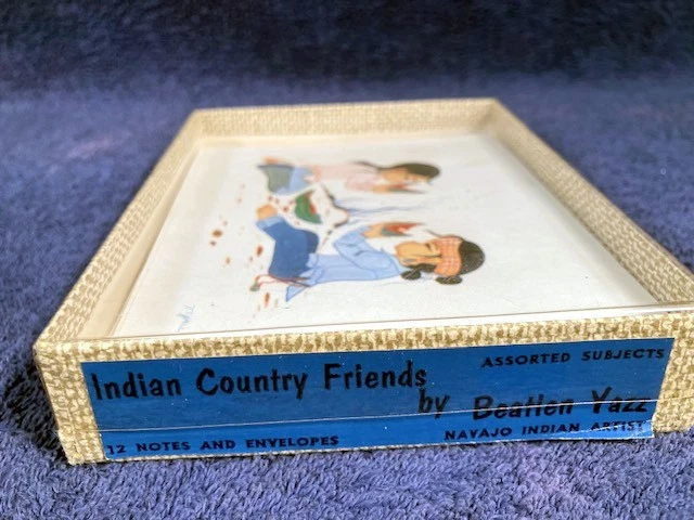 Conjunto de impresión de tarjetas de notas de arte vintage BEATIEN YAZZ artista navajo INDIO AMIGOS DEL PAÍS Foto 4 de 4