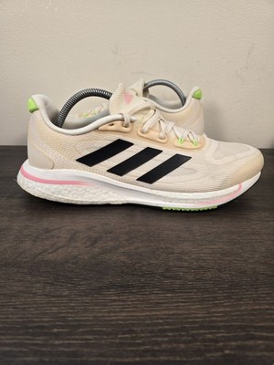 Adidas Supernova+ Womens Running Shoe Size 10.5 GY8313 Training Beige/Black/Pink