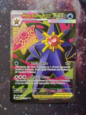 Mega Starmie EX 102/088 Full Art Holo Rare Pokémon TCG EX HP 330 English