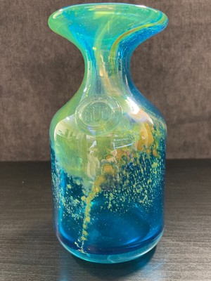 Mdina Malta Vase Glasvase blau Michael Harris 16,5cm top erhalten Planschliff