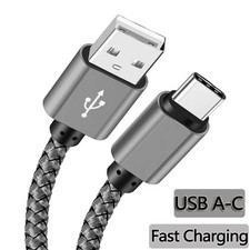 Braided USB to Type-C Fast Charging Data SYNC Charger Cable Cord 1/3/6/10FT Lot