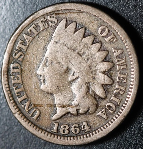 1864 INDIAN HEAD CENT - GOOD - COPPER NICKEL CN