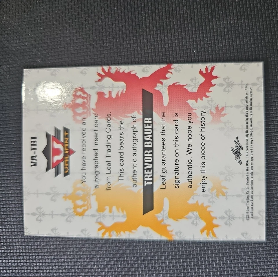 2011 Leaf Valiant Trevor Bauer #VA-TB1 Auto - Image 2 of 2