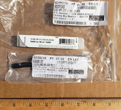 CLEVELAND C64038 Pipe Conduit Thread Tap 1/8''-27 HSS & Twist Jobber Drill Bit Hi