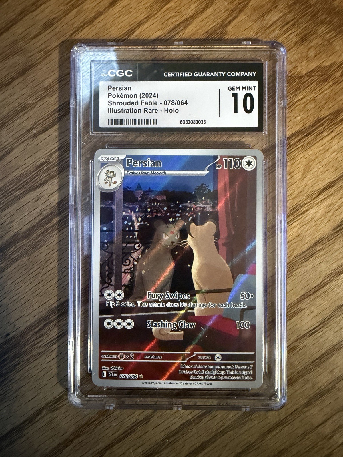 Persian 078/064 Sv: Shrouded Fable Holo CGC Gem Mint 10