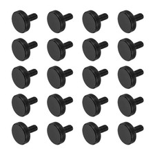 M5x6mm Knurled Thumb Screws Black Steel Flat Head Thumb Screws 15Pcs 
