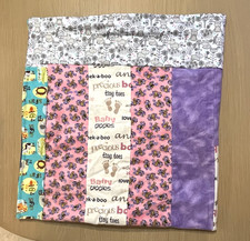 Handmade Custom Flannel Crib Quilt Featuring Animals