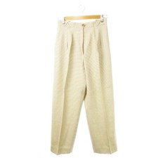 Givenchy COUTURE Slacks Pants High Waist Wool Wide Tapered Dot Brown CK24 Used b