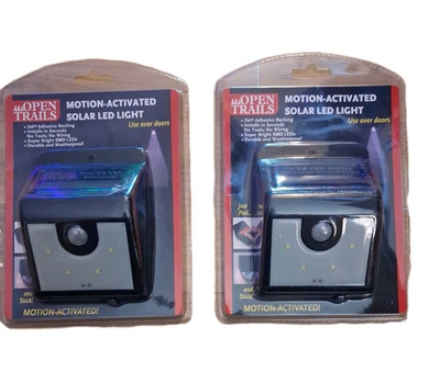 #ad OPEN TRAILS Motion Activated Solar LED Light Installs in Seconds NEW $19.95