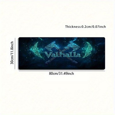 A Large Gaming Mouse Pad Featuring a Rune Battle Axe Valhalla Fantasy Design, w