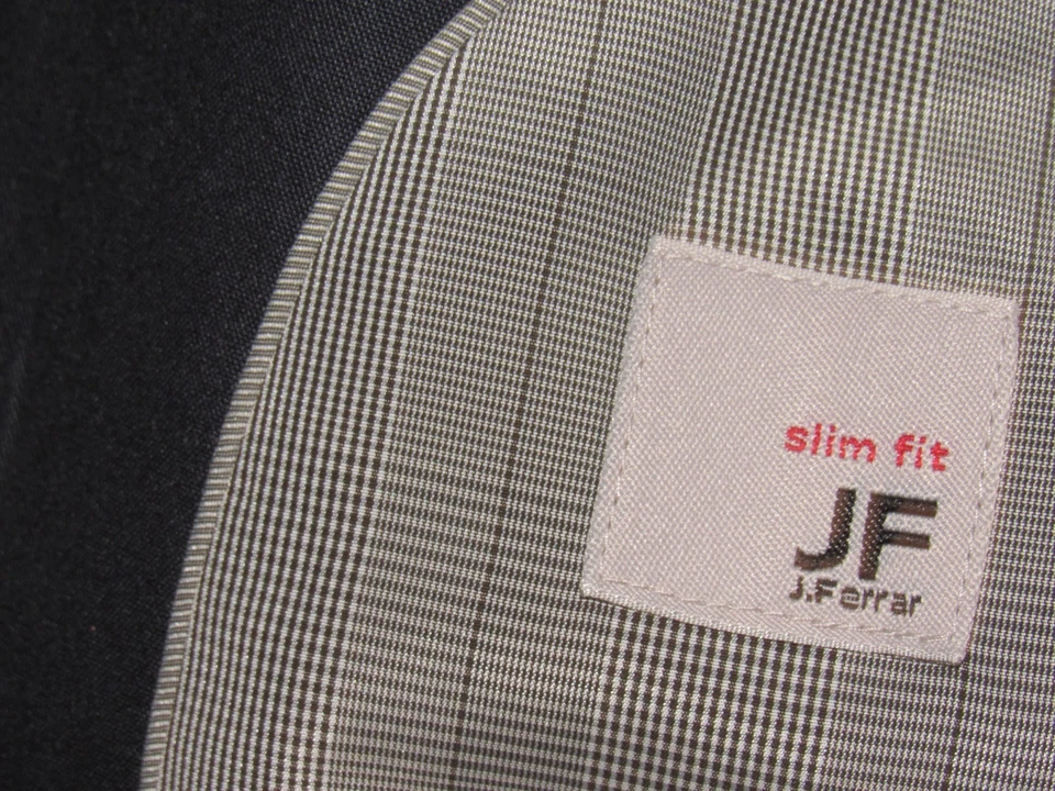 J. FERRAR Men's 42L 42 Long Blue Suit SLIM Fit Polyester Rayon Flat Frt 34 X 32 - Image 2 of 4