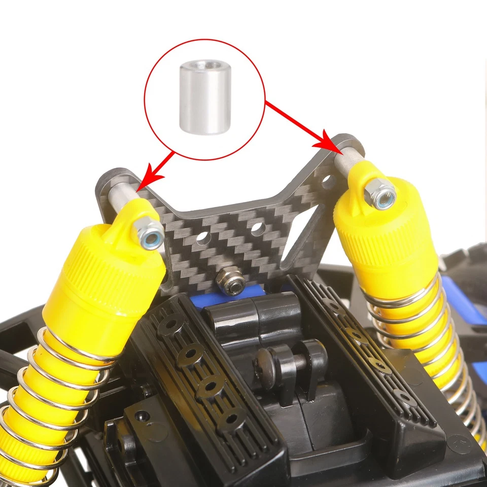 LCX 1/10 RC Truck Car Carbon Fiber Rear Shock Tower Stay for Tamiya The Bigwig - Image 3 of 4