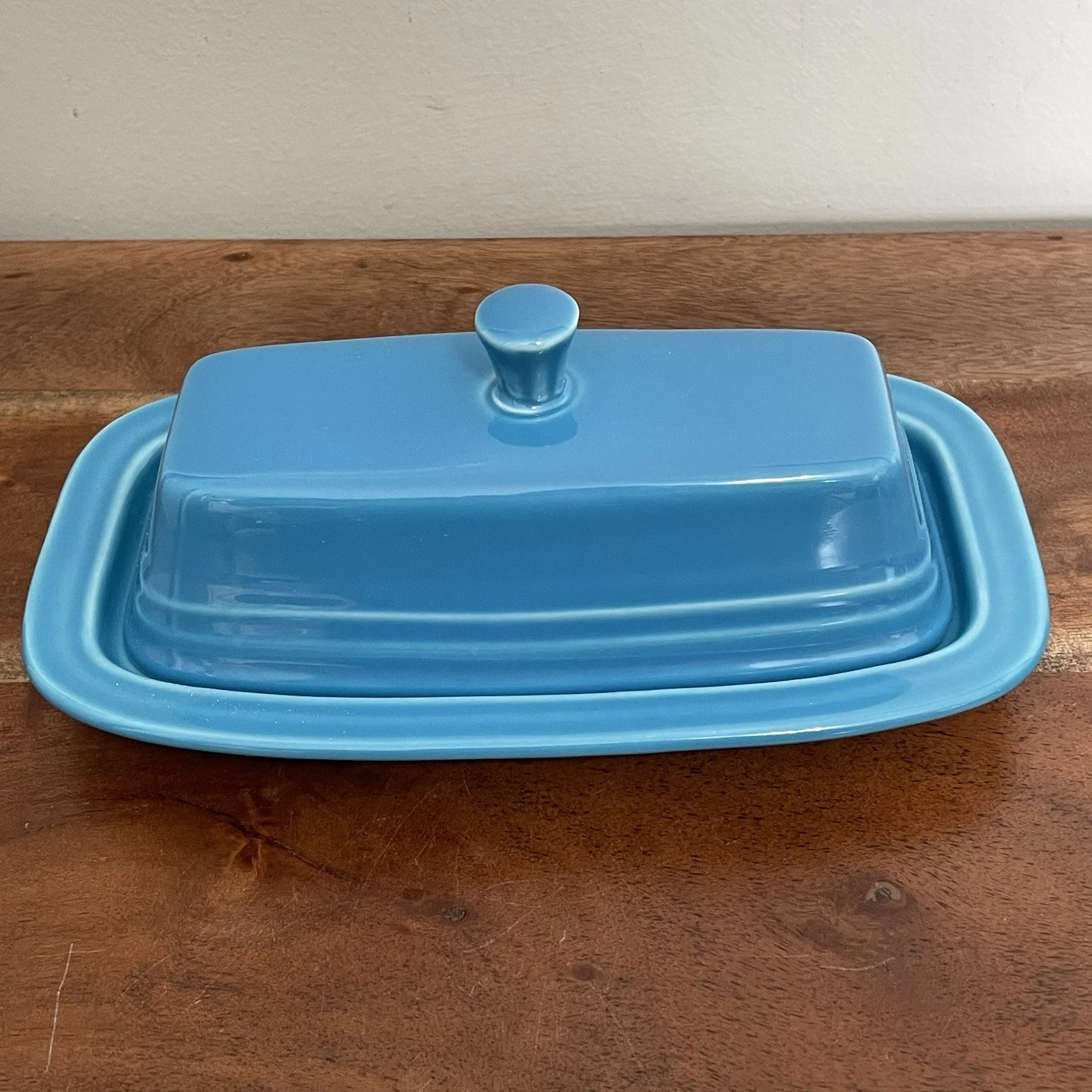 Homer Laughlin FIESTA Peacock Blue Covered Butter Dish HLC USA VTG Fiestaware