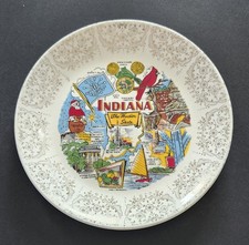 Vintage Indiana The Hoosier State Decorative 9.25