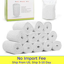 12pc Plaster of Paris Rolls - Fast Setting Gauze for Mache, Belly Casting,  Scu