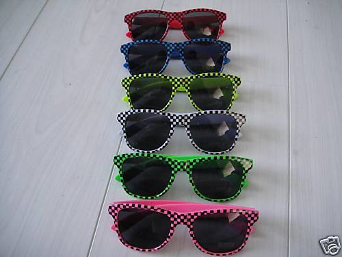 Halloween Christmas Gift Yellow Pink cool retro style 80's sunglasses 6 colours  - Picture 1 of 8