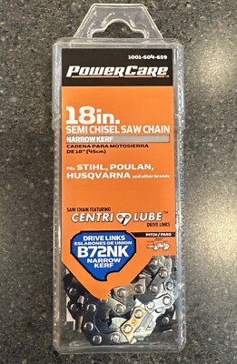 Powercare Semi Chisel Chainsaw Chain Narrow Kerf B72 18'' 1001-604-659