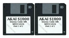 Akai S1000 Set of Two Floppy Disks Stereo Celli 4M MSV21026