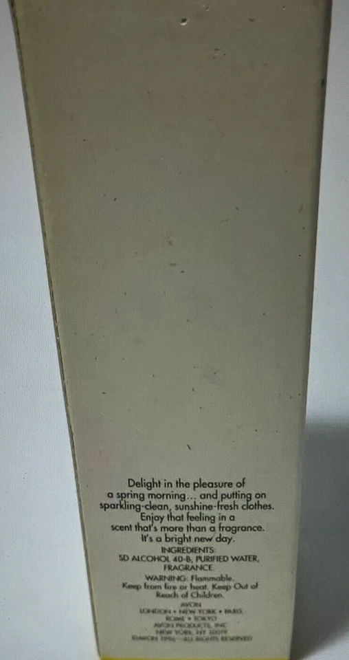 Spray colonia vintage Avon Comfort Scents algodón limpio para mujer 1996 3,4 oz nuevo Foto 3 de 4