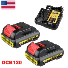 2Pack For Dewalt Battery DCB120 3.0Ah 12V 12 Volt Max LithiumIon / Charger NEW